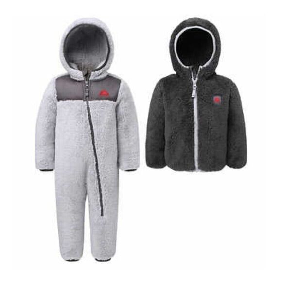 Infant Toddler SNOZU 2pc Warm Fleece Jacket and Snowsuit Set Gray, Size 18m - Picture 1 of 6